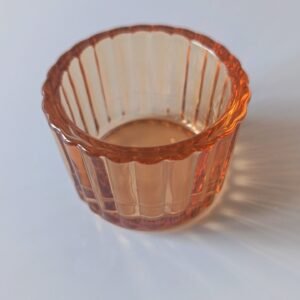 Chauffe - plat - Verre orangé à grosses côtes