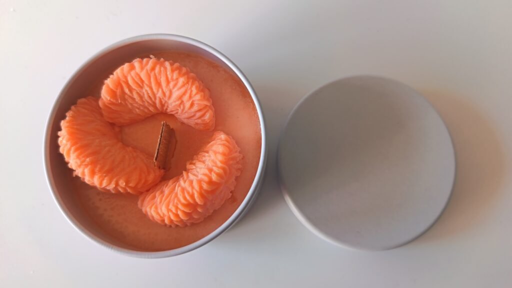 Bougie - Orange confite (pot en métal blanc)