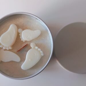 Bougie - Doudou ( pot en métal blanc