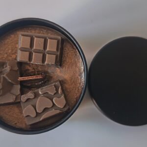 Bougie-Chocolat au lait (pot métal noir)
